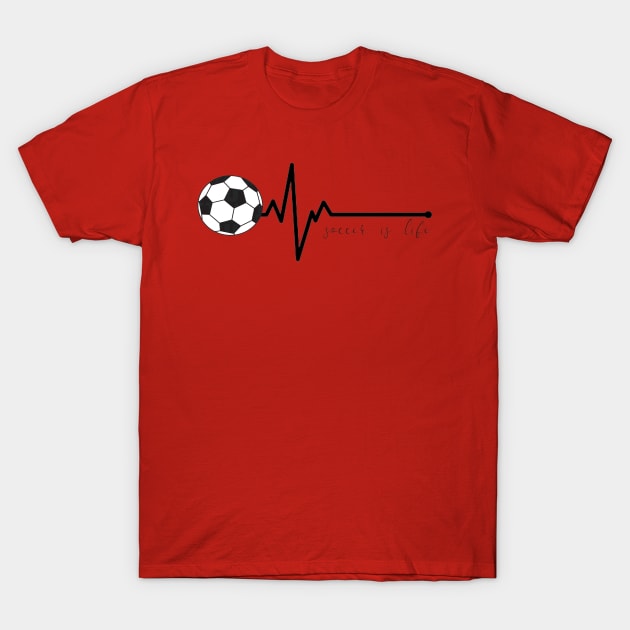 Soccer Heartbeat Soccer is Life T-Shirt by DANPUBLIC